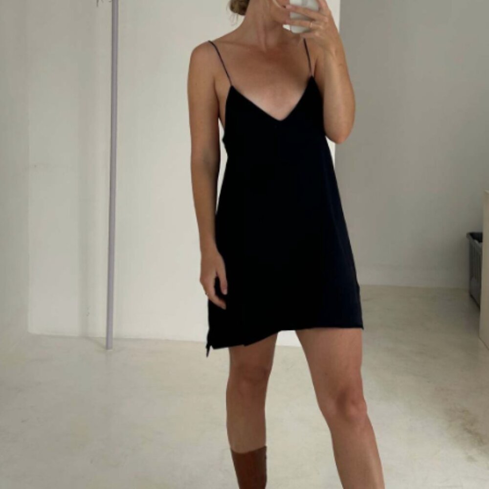 BAHHGOOSE SILK JAI DRESS IN BLACK